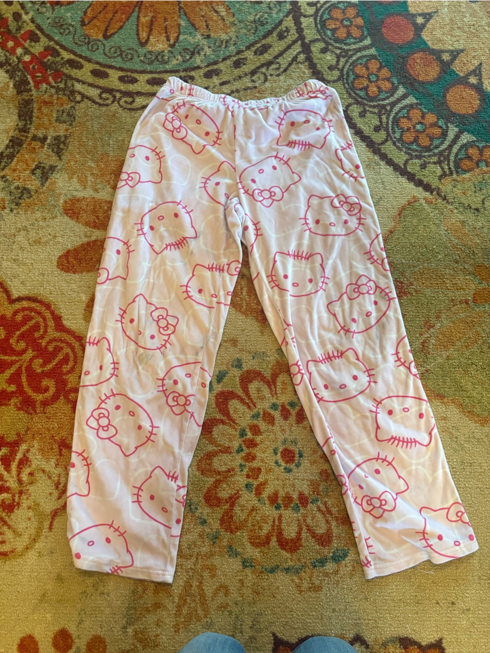 Hello Kitty Pink and White Girls' Pajama Pants